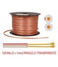 100 MTS (2 x 1 mm) PARALELO TRANSPARENTE 