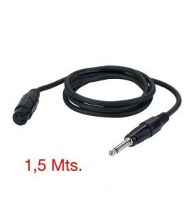 1,5 Mts CABLE JACK MONO MACHO A XLR HEMBRA.