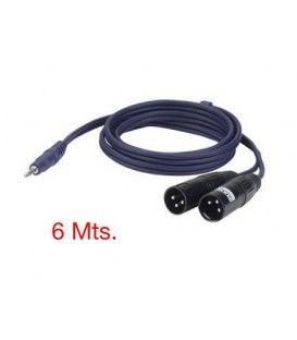 6 Mts / 2 XLR (Macho) a MINI-JACK ESTÉREO (3,5mm)