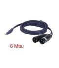 6 Mts / 2 XLR (Macho) a MINI-JACK ESTÉREO (3,5mm)
