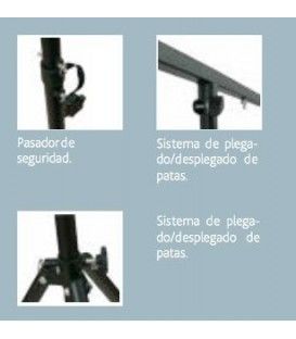 TRIPODE + SOPORTE "T" (3,10 - 1,45 MTS / 60Kg) (HASTA 6 FOCOS)