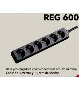 3 Mts / MÚLTIPLE DE 1 SCHUKO MACHO A 6 SCHUKOS HEMBRAS 
