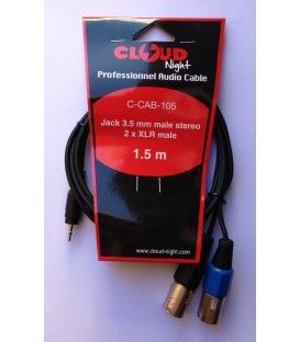 1,5 Mts / De MiniJack Macho (3,5mm) a 2 x XLR Macho