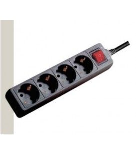 3 Mts / MÚLTIPLE DE 1 SCHUKO MACHO A 4 SCHUKOS HEMBRAS (INTERRUPTOR ON-OFF)
