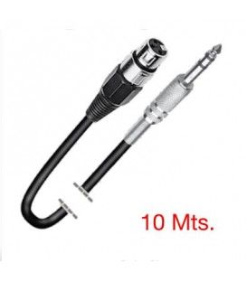 10 Mts CABLE JACK ESTÉREO MACHO A XLR HEMBRA.