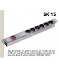 TRIPLE PROTECCION CON LED (ALUMINIO) 6 SCHUKOS PARA RACK