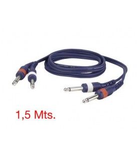 1,5 Mts / 2 JACK MONO MACHO a 2 JACK MONO MACHO