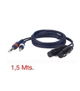 3 Mts / 2 XLR HEMBRA a 2 JACK MONO MACHO (6,35mm)
