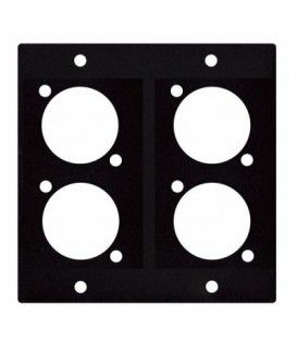 PLACA 4 CONECTORES EMPOTRABLES (METÁLICA PLANA)