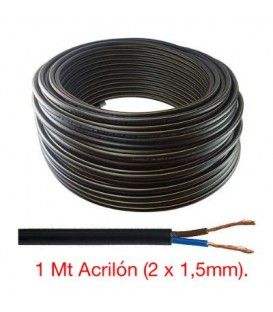 1 MT (2 x 1,5mm) MANGUERA NEGRA (ACRILÓN) 