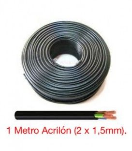 1 MT (3 x 1,5mm) MANGUERA NEGRA (ACRILÓN) 