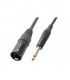 1,5 Mts / JACK MONO MACHO (6,3mm)  A XLR MACHO.