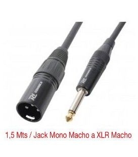 1,5 Mts / JACK MONO MACHO (6,3mm)  A XLR MACHO.
