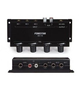 3 MICROS + AUXILIAR A UNA SALIDA DE MICRO (MEZCLADOR 4 A 1)