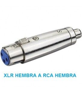 ADAPTADOR DE XLR (Hembra) a RCA (Hembra).
