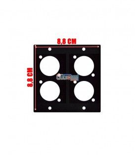 PLACA 4 CONECTORES EMPOTRABLES (METÁLICA PLANA)