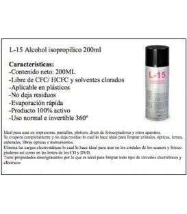 LIMPIADOR DE ALCOHOL ISOPROPILICO L-15