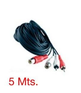 5 Mts / 2 x RCA Hembra a 2 x RCA Macho 