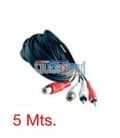 5 Mts / 2 x RCA Hembra a 2 x RCA Macho 
