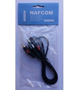 1,2 Mts / 2 RCA MACHO A 1 MINI-JACK ESTÉREO MACHO (3,5mm)