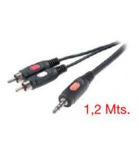 1,2 Mts / 2 RCA MACHO A 1 MINI-JACK ESTÉREO MACHO (3,5mm)
