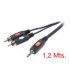 1,2 Mts / 2 RCA MACHO A 1 MINI-JACK ESTÉREO MACHO (3,5mm)