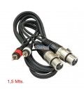 1,5 Mts /  2 RCA MACHO A 2 XLR HEMBRA