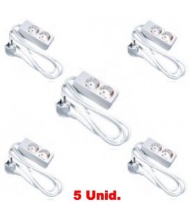 (5U) 3 Mts / MÚLTIPLES DE 1 SCHUKO MACHO A 2 SCHUKOS HEMBRAS 
