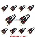 (10U)1,2 Mts / 2 RCA MACHO A 1 MINI-JACK ESTÉREO MACHO (3,5mm)