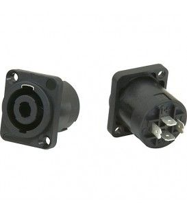 (10U) SPEAKON HEMBRA DE BASE 4 CONTACTOS (IMPORTACIÓN)