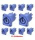 (10U) POWERCOM HEMBRA DE BASE (AZUL / 20A)