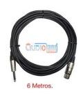 6 Mts /  JACK Mono Macho a XLR Hembra