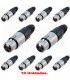 (10U) XLR (CANON) HEMBRA 3 PINS.