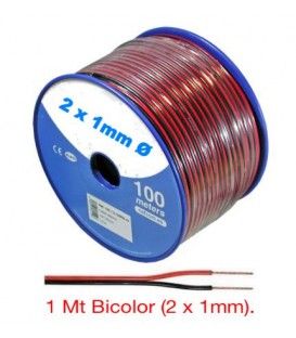 1 MT (2 x 1 mm) CABLE BICOLOR PARA AUDIO