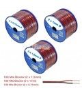 KIT 300-MTS BICOLOR (100 Mts / 2 x 1,5 mm + 100 Mts / 2 x 1 mm + 100 Mts / 2 x 0,75 mm) 