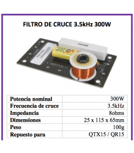 2 VÍAS, 600W / 300 WRMS (CORTE EN 3,5 kHz)