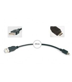 0,8 Mts / USB MACHO A MICRO USB MACHO (CARGA Y DATOS VELOCIDAD 2.0)