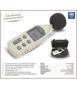 SONÓMETRO DIGITAL (30-130 dB) + ESTUCHE DE PROTECCIÓN