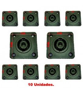 (10U) SPEAKON HEMBRA DE BASE 4 CONTACTOS (IMPORTACIÓN)