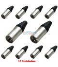 (10U) XLR MACHO 3 PINS (TIPO NEUTRIK)
