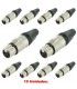 (10U) XLR HEMBRA 3 PINS (TIPO NEUTRIK)
