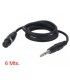 6 Mts / 1 JACK ESTÉREO MACHO (6,3mm) A XLR HEMBRA.