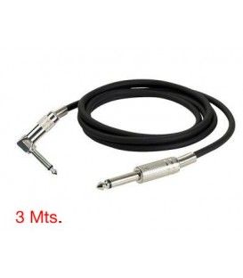 3 Mts / De  JACK Mono Macho A  JACK Mono Macho (1 CONEXIÓN ACODADA) CONEX. METÁLICAS