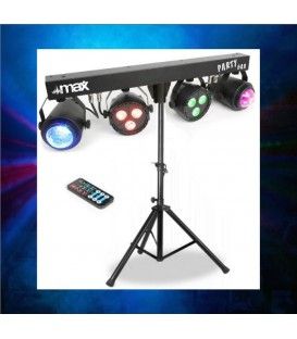 MAX PARTYBAR (M. INALAMBRICO + TRÍPODE)  (2 EFECTOS LED + 2 FOCOS LED) 