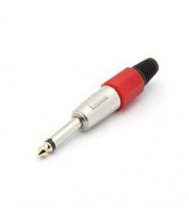 CONECTOR JACK AÉREO MACHO MONO (6,3mm) (ROJO CON PUNTA DORADA)
