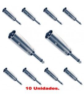 (10U) ADAPT.  XLR (Macho) a JACK MONO (Macho).