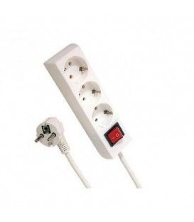 1,5 Mts / MÚLTIPLE DE 1 SCHUKO MACHO A 3 SCHUKOS HEMBRAS (INTERRUPTOR ON-OFF)