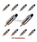 (10U) RCA MACHO AÉREO METÁLICO (MARCADOR ROJO)