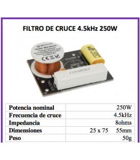 (10U) 2 VÍAS, 500W / 250 WRMS (CORTE EN 4,5 kHz) ENCASTRABLE EN BASE SPEAKON