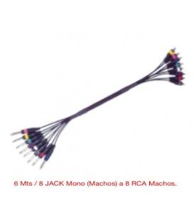 SNAKE 8RCA-JACK (6 Mts)(8 Pares JACK MONO MACHO-8 MACHOS RCA)